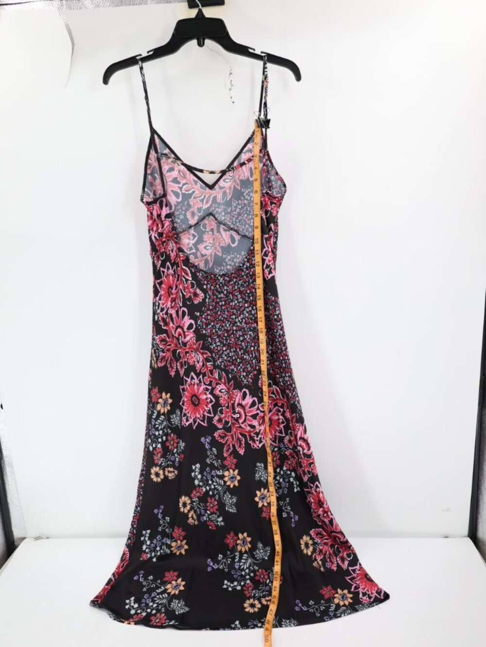 Free People Midi Slip Dress Womens Large Your Better Side Floral Satin V Neck - Picture 10 of 15